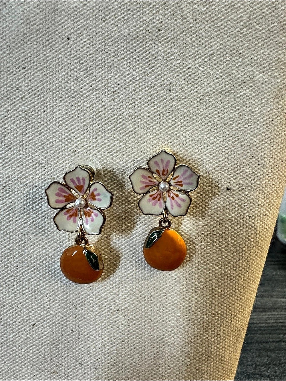 Lovisa Floral Orange Fruit Drop Earrings Like New